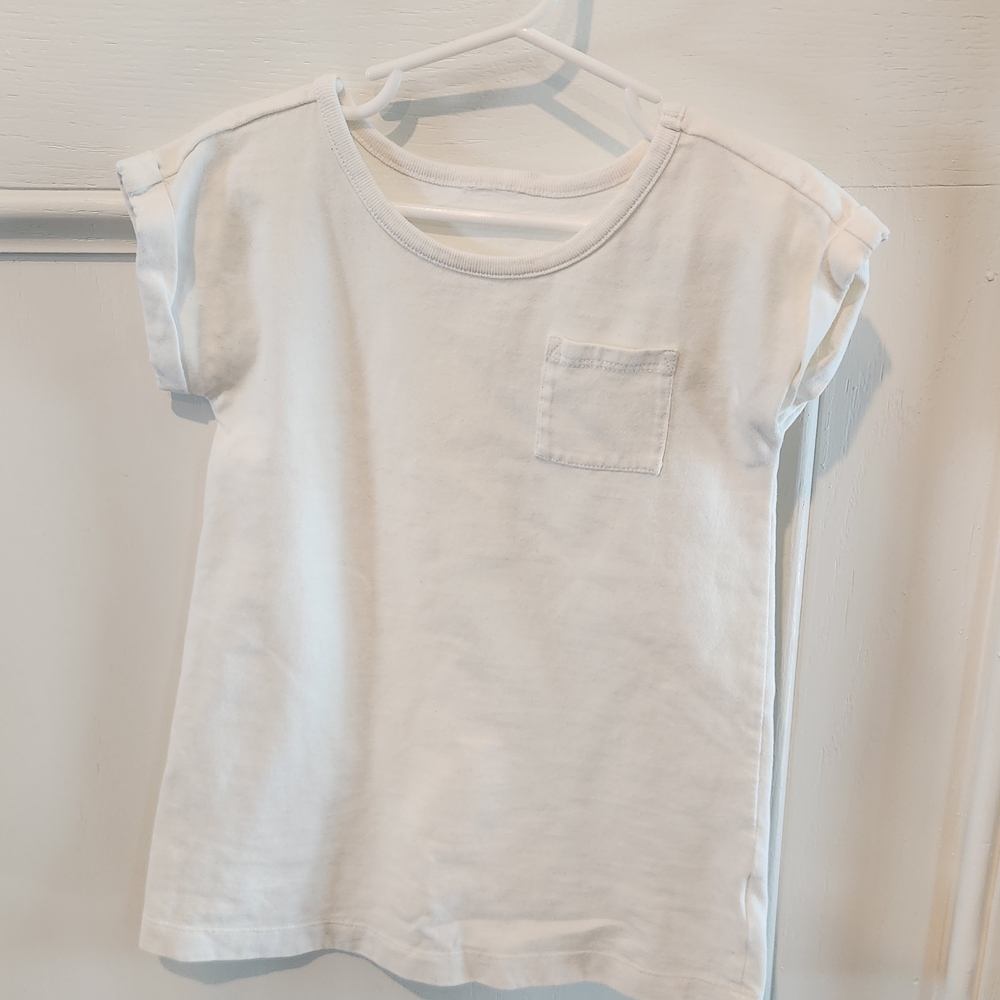 Girls' White Short Sleeve Pocket Tee - Unbranded